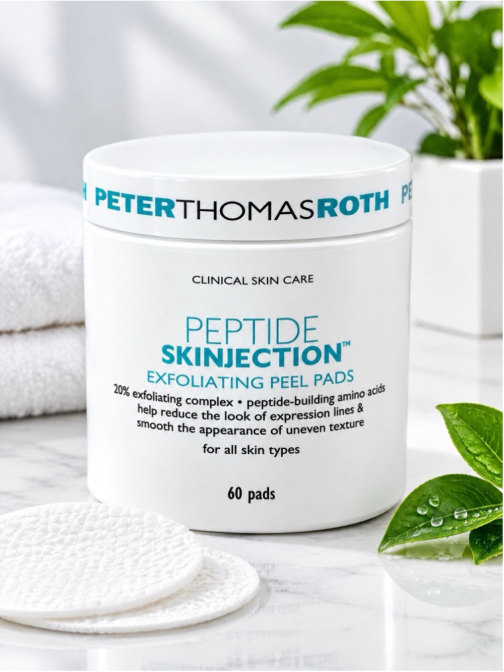 Peter Thomas Roth Peptide Skinjection Exfoliating Peel Pads 60 Count New